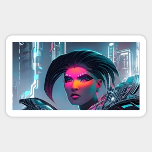 Cyberpunk Hotties (27) - Beautiful Sci fi Women Sticker